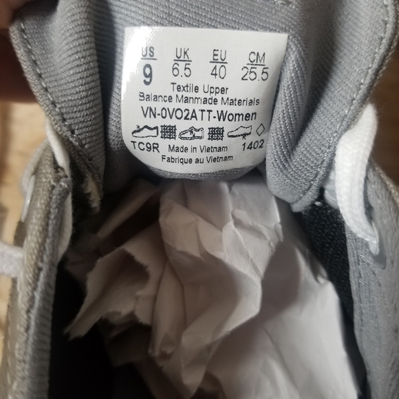 Vans Grey Canvas Sneakers White Laces Size 9 - Picture 7 of 7